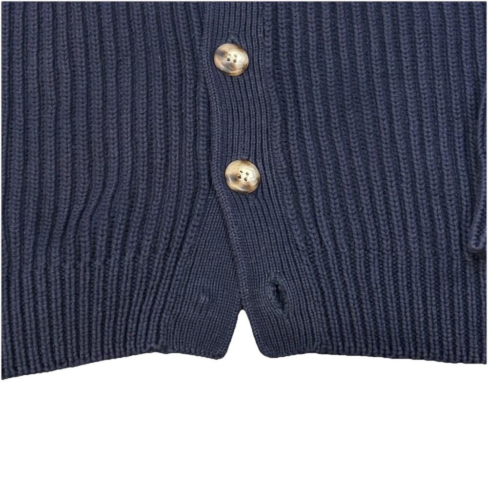 VTG 80s Banana Republic Safari & Travel Navy Cotton Cardigan Sweater Men’s XL* - Picture 7 of 7
